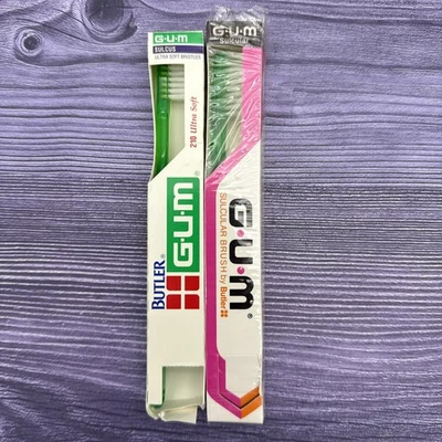 2 LOT Butler GUM Sulcus Sulcular Ultra Soft Bristles Toothbrush 210 - see photos - Image 1 of 4
