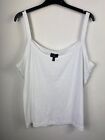 WOMANS SIZE 18 T-SHIRT VEST TOP SLEEVELESS BASIC WHITE COTTON MARBLE S/N357