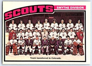 1976-77 O-Pee-Chee Kansas City Scouts Checklist Colorado Rockies #138