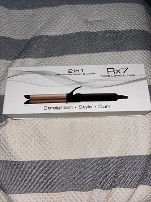 BRAND NEW Rx7 Nano Ceramic Ionic 2 in 1 Hair Straightener & Curler - Image 1 of 2