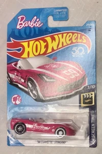 Hot Wheels Barbie '14 CORVETTE STINGRAY 273/365 HW Screen Time 7/10 Pink HTF D - Picture 1 of 1