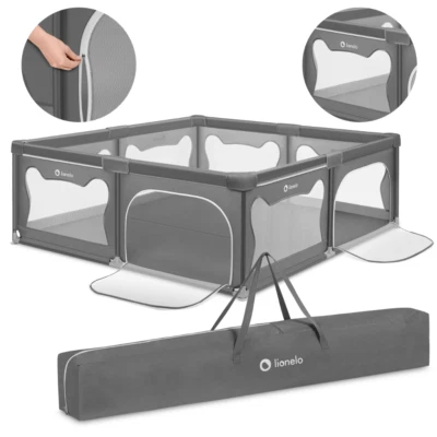 Laufgitter Baby LIONELO WILLOW XL ab 0-48 Monaten 180 cm x 200 cm Seitenwände