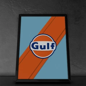 Póster Gulf Racing, culto, bastidor de cuña, lienzo, lienzo + pegatina - Imagen 1 de 12