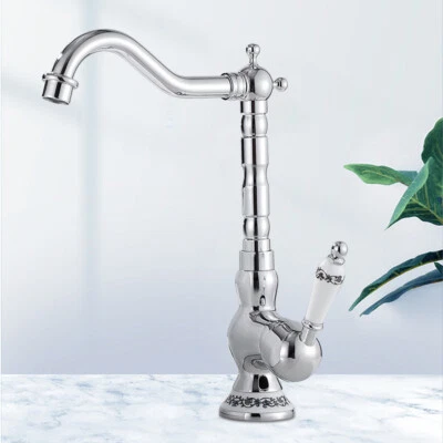 Antik Nostalgie Silber Wasserhahn Küche Retro Armatur Einhebelmischer Bad - Bild 1 von 4