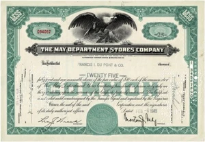 May Department Stores Company 25 shares 1945 cancelled, now Macy's - Imagen 1 de 2