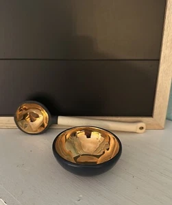 Susan Hanft 2023 Handmade Gold Ceramic Bowl and Spoon Set - Picture 1 of 12