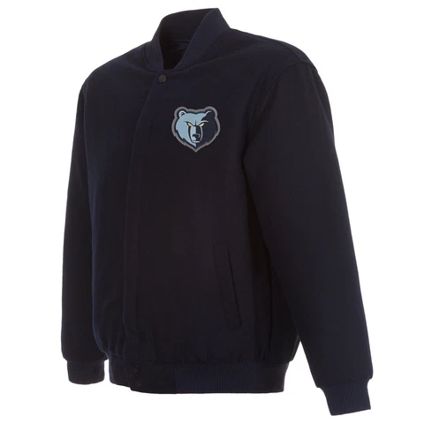 NBA Memphis Grizzlies Wool Reversible Jacket With 2 Front Patches Logo JH Design Cover
