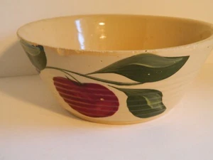 VINTAGE WATT KERAMIK GERIPPTE SCHÜSSEL #601 MIT APFELDESIGN - Bild 1 von 7