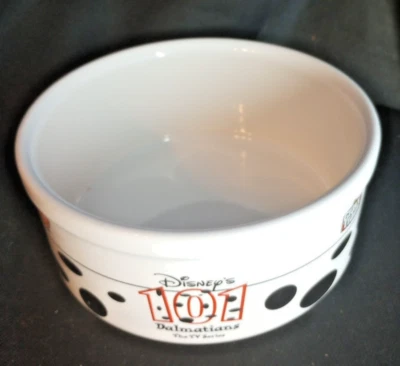 Винтаж 1998 Pfaltzgraff Dog Bowl Disney's 101 Dalmatians Gravy Train Kibbles n Bits - Изображение 1 из 4