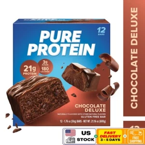High Protein Bar Chocolate Deluxe 21g Protein Gluten Free 12 Count Snack New - Picture 1 of 4