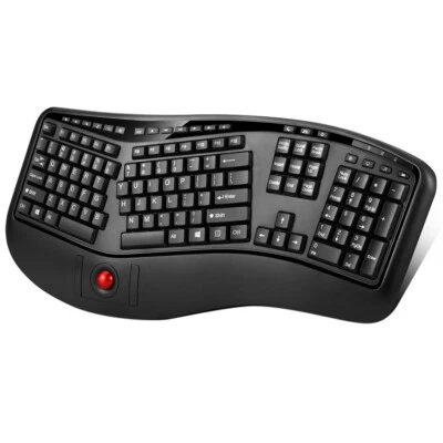 Adesso WKB-3500UB 2.4 GHz Wireless Ergonomic Trackball Keyboard - Image 1 of 4