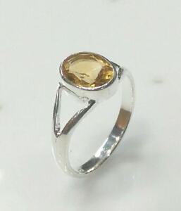 Beautiful Ring Natural Citrine Gemstone 925 Sterling Silver Ring