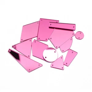 Mixed Size 30pcs 8Color Acrylic Mirror Sew On Rhinestones Irregular Acryl Strass - Picture 1 of 18