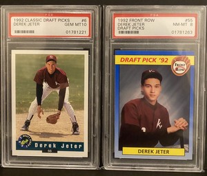 DEREK JETER RC 1992 CLASSIC DRAFT PICKS #6 PSA 10 🔥/1992 FRONT ROW #55 PSA 8