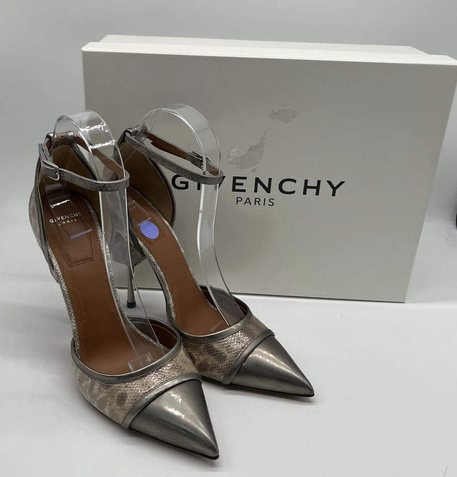 Bomba Givenchy Reptile-Repujado Metálico Eslinga Punta Punta Tornillo-Tacón talla 37.5 Foto 1 de 4