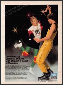 Bausch & Lomb 1980er Printwerbung 1981 Rollschuh Paar - Bild 1 von 1