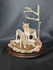 Country Artists The Waterhole Wolves Figurine w/Attached base - Signed K.Sherwin