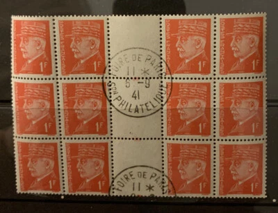 1/149 France Stamp 1941 Paris Philatelic Fair Rare Gutter Block Of 12 MNHOG Gr - Image 1 of 2