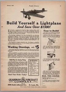 1929 Aviation Advertisement Guardian Aircraft Company St. Louis Build Airplane - Picture 1 of 1