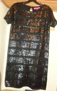 CATHERINE MALANDRINO BLACK SEQUINED FRONT "OLIVE" KNIT  DRESS  NWT $188 SZ S - Bild 1 von 10