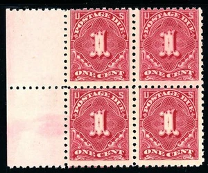 USAstamps Unused FVF US 1914 Postage Due Margin Block Scott J52 OG MNH - Picture 1 of 2
