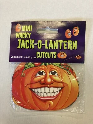 Mini Wacky 10 piezas Jack-O-Lantern Halloween Troqueles Recortes Fiesta Decoración Beistle Nuevo '97 Foto 1 de 4