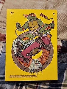 #9 Michelangelo STICKER TMNT Cartoon TOPPS Trading Card 1989 NICE - Picture 1 of 2