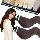 200g Seamless Tape In Russian Real Remy Human Hair Extensions Full Head Long 22"