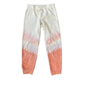 Girls 10/12 Off White Peach Tie Dye Lightweight Stretch Cuff Sweatpants Target - Picture 1 of 2