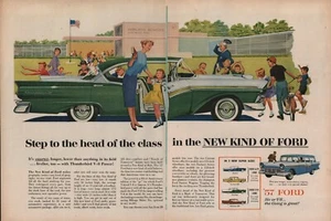 Ford - 1957 - personalizado, personalizado 300, Fairlane, Fairlane 500 - anuncio de coche de doble página  - Imagen 1 de 1