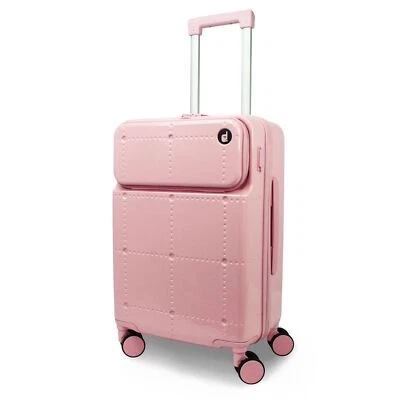 Equipaje inteligente World Traveler Dejuno Avery puertos USB-C, rosa, equipaje de mano de 20 pulgadas Foto 1 de 4