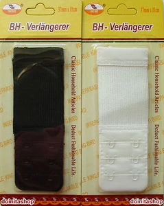 BH-Verlängerung BH-Erweiterung 3,7 cm x 11 cm, 3 x 2 HAKEN  SCHWARZ und WEIß  - Bild 1 von 3