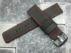 20mm PVC Composite Rubber Band Black Diver Watch Strap Kevlar for Maratac Red