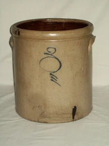 Primitive #3 Stoneware Crock ~ Early Red Wing ? ~ Salt Glazed Pickling Crock - Picture 1 of 11