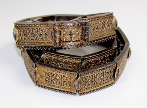 selten dat. 1913 Russland Antik Silber 84 Zolotniki Hochzeitsgürtel Tula Technik - Bild 1 von 22