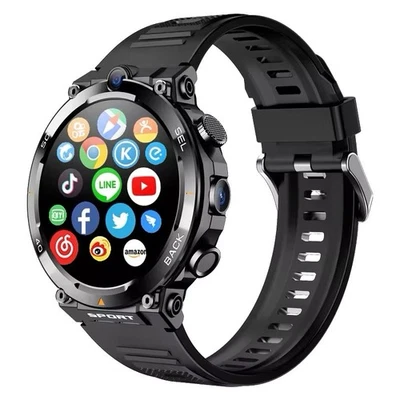 Smartwatch Android 4G GPS WiFi NFC Cámara Llamadas Video IP67 Unisex Negro - Imagen 1 de 4