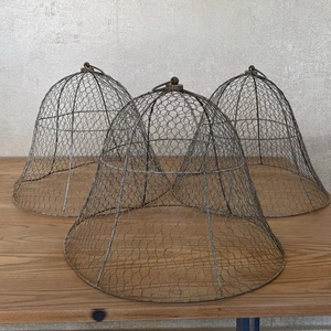 Vintage Metal Wire Hanging Lamp Shades Set Of 3 Home Decor - Picture 1 of 7