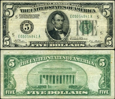 FR. 1950 E $5 1928 Federal Reserve Note Richmond E-A Block VF - Image 1 of 3