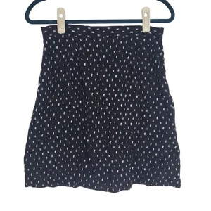 Vintage Briggs Navy Blue Paisley Mini Skirt Size M Y2K Preppy Skater Grunge - Picture 1 of 5