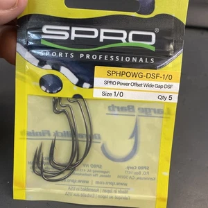 Spro Power Offset Wide Gap DSF Hooks 1/0 5ct - Picture 1 of 4