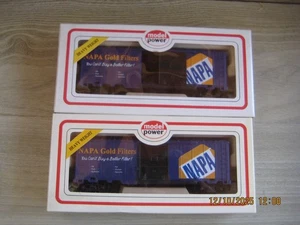 MODEL POWER Model Railways 2 BOGIE BOX WAGON TYCO style couplings No1 - Picture 1 of 2