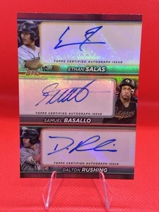 2024 Topps Pro Debut Triple Auto Card E.SALAS, S.BASALLO, D.RUSHING Red /10 - Picture 1 of 2