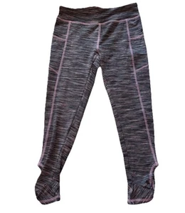 Lands End Active Leggings New NWT Kids Girls M 5-6 Black, Pink And Gray Stirrups - Picture 1 of 8