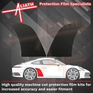 Fits Porsche 911 992 Rear Wing Arch BLACK Stone Chip Guard Paint Protection Film - Picture 1 of 7
