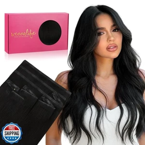 WENNALIFE Invisi Edge and Classic Seamless Clip in Hair Extensions Real Human - Picture 1 of 5