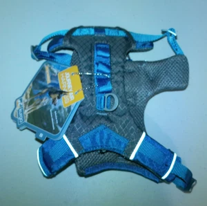 Dog Harness--Kurgo Journey Air -REFLECTIVE TRIM BLUE/GRAY--SMALL "NEW" - Picture 1 of 2