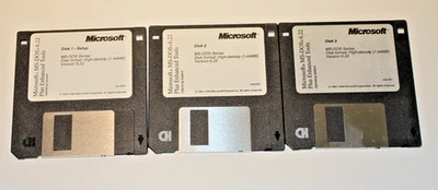Microsoft MS-DOS 6.22  3.5"  Floppy Boot Disks -  (disk 1, 2, and 3) - Image 1 of 4