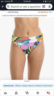La Blanca Suncatcher Fold Over Tropical Bikini Bottoms Size 10 - Image 1 of 4