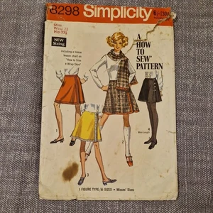 Vintage Wrap Skirt Sewing Pattern  Simplicity 8298 Waist 23 Hips 33.5 - Picture 1 of 8