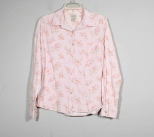 L.L. Bean Light Pink Floral Corduroy Button Up Shirt Style O DCC5 Size M - Picture 1 of 3